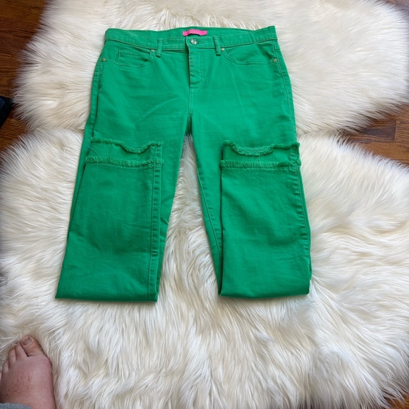 Lilly Pulitzer South Ocean High Rise Skinny Jean in Agave Green - Picture 4 of 7